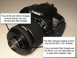 AD-58 adapter mounting on Canon DSLR